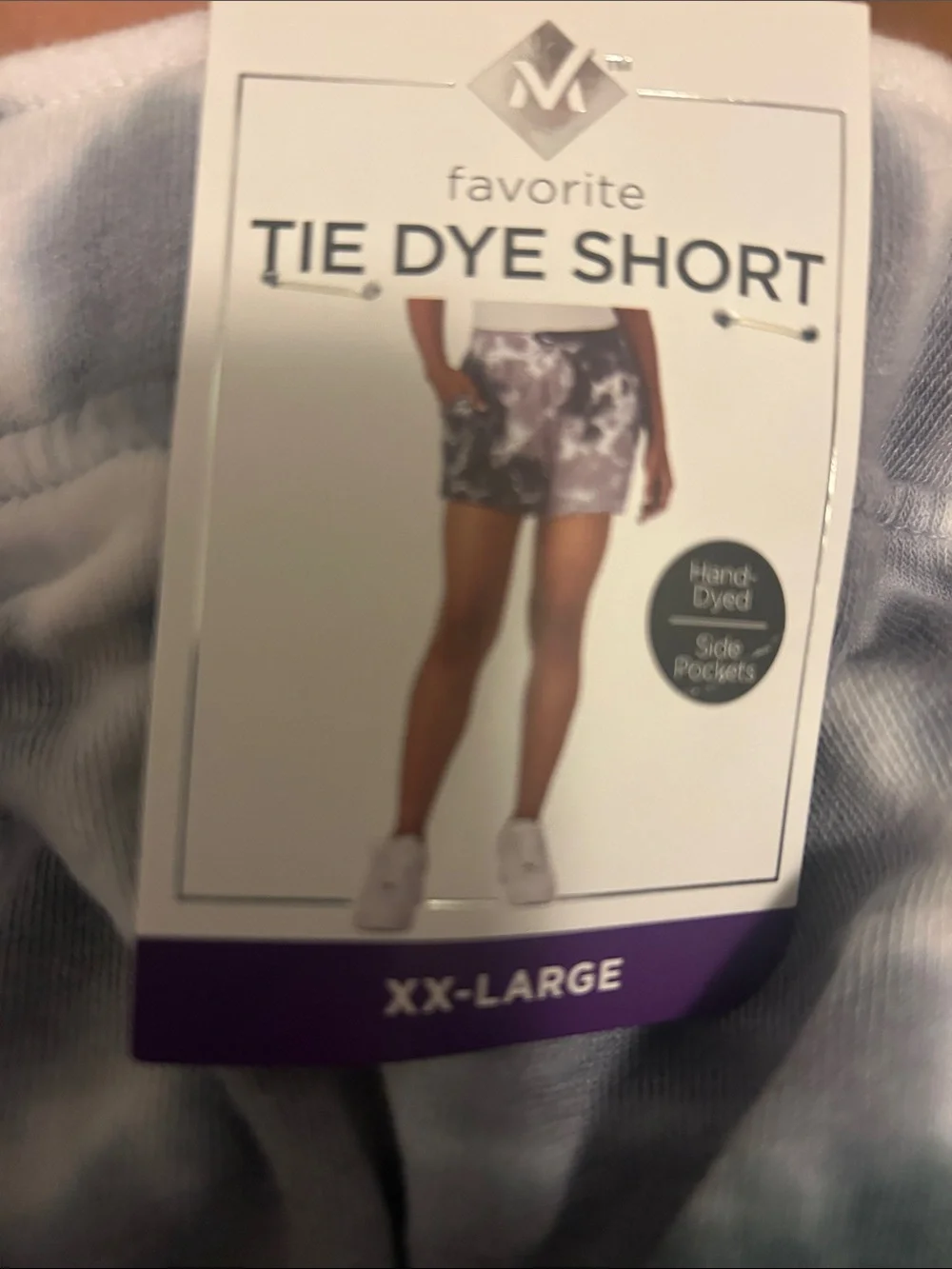 NWT Women's Tie-Dye Athletic Lounge Shorts - Gray/White